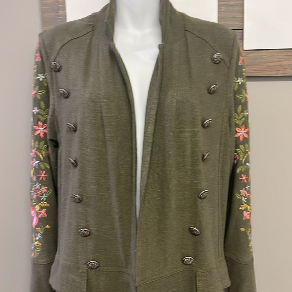 Aratta Silent Journey Multi Blend Sleeve Floral Embroidered Cherish Coat -S - Picture 10 of 16
